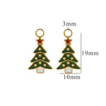 Green / 1 pezzo semplice serie simpatico cartone animato albero di Natale in acciaio inossidabile placcato Colore oro  unisex pendenti Immagine7